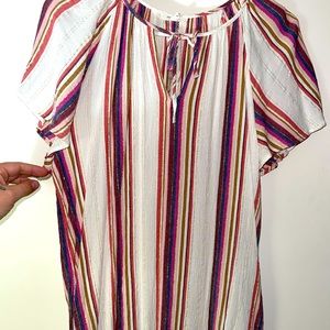 Cute sparkly stripped blouse size larger Maurice’s